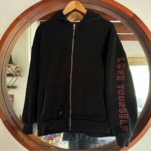 BTS Black Zip Up Hoodie